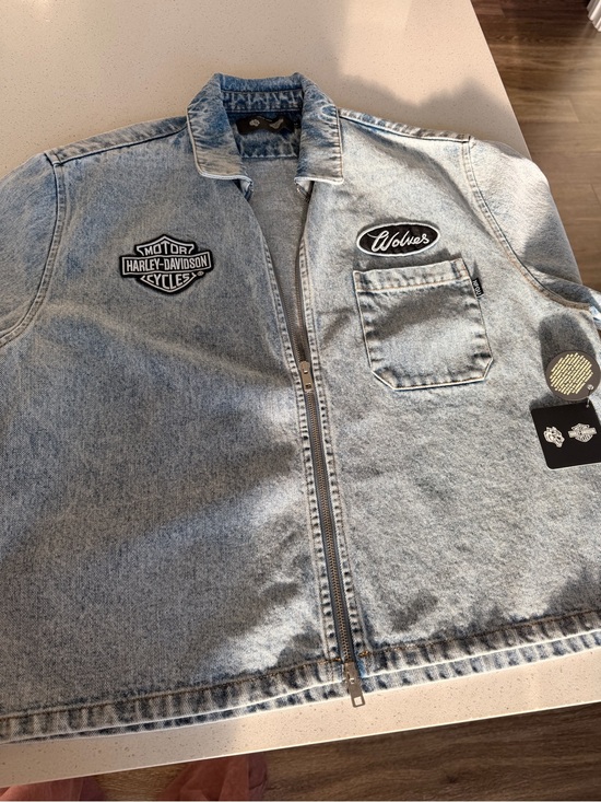 Darc Sport Other - Darc Sport Harley-Davidson Denim Zip-Front short sleeve shirt jacket